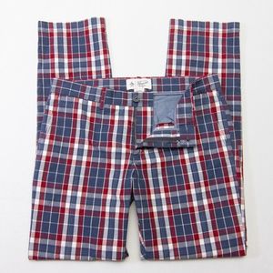 Penguin Plaid Pants Mens 31x32 Munsingwear Flat Front Slim Fit